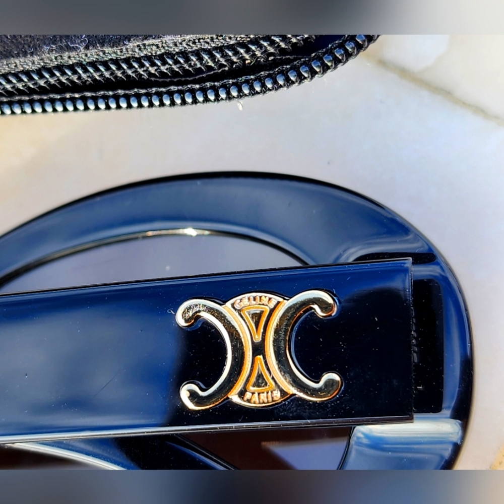 Celine Oval Sunglasses Triomphe Black - Picture 6 of 8